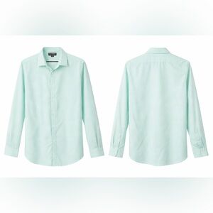 Express Men's Mint Green Polkadot Button Down Shirt